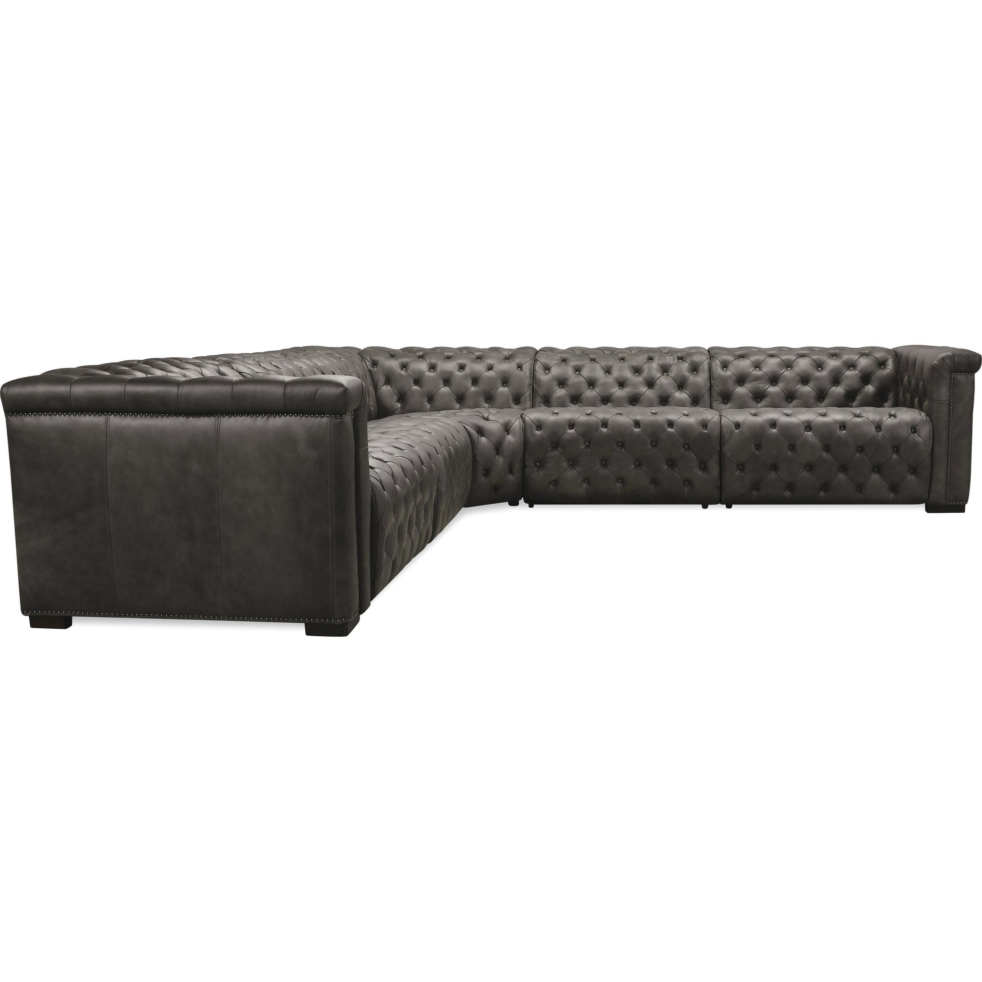 Savion Grandier 5 Piece Sectional by Hooker Furniture. Made from leather in a modern style.