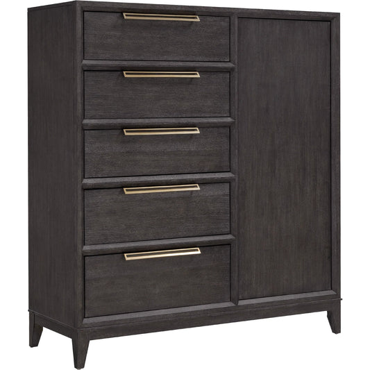 001 SI-2238777 | Primary Silo | Quincy 5-Drawer Door Chest by Pulaski Furniture in molasses. Made from ash wood veneers in a unique style.