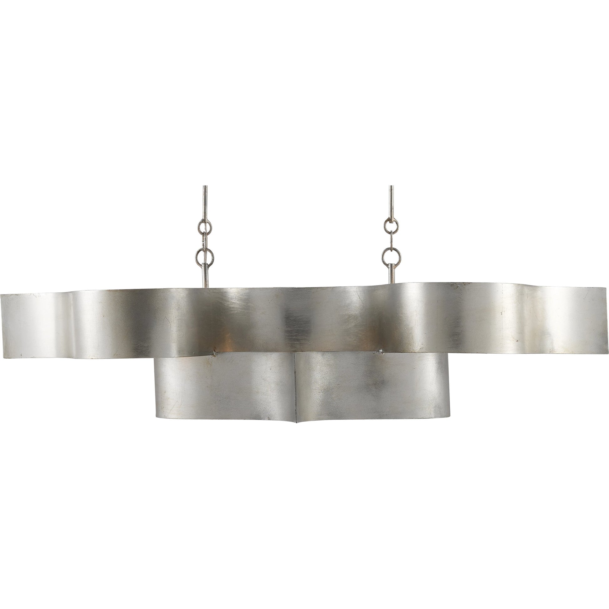 Grand Lotus Oval Chandelier by Currey and Company. Made from wrought iron in a modern style.