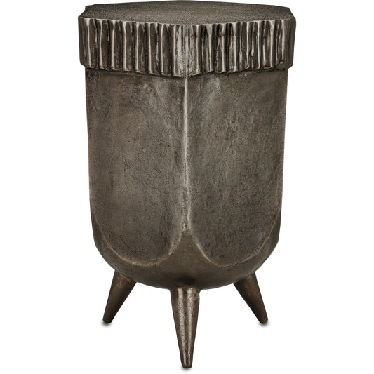 Corda Accent Table by Currey and Company. Made from cast aluminum in a modern style.