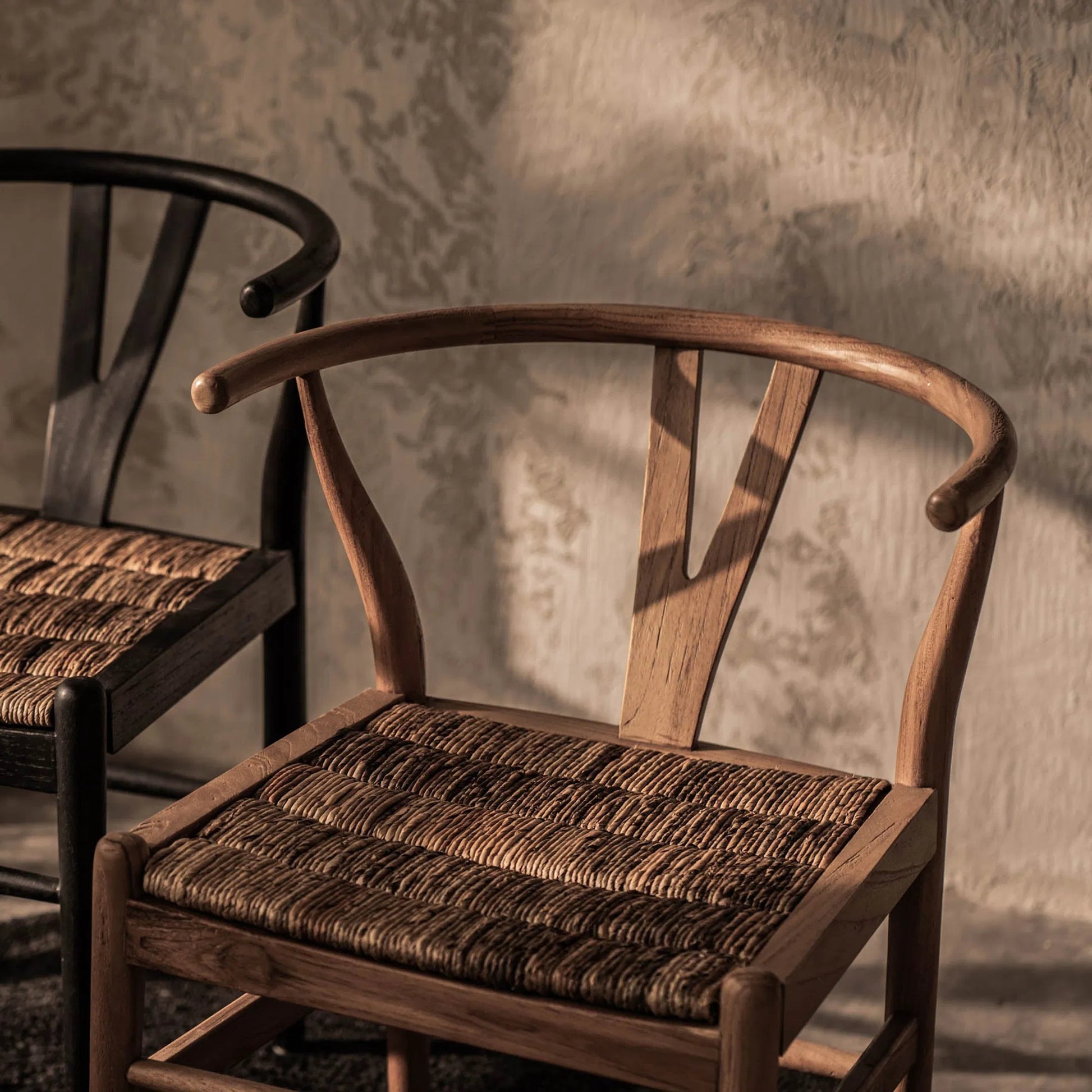 Caterpillar Chair by LH Imports. Made from reclaimed teak, abaca in a modern style.