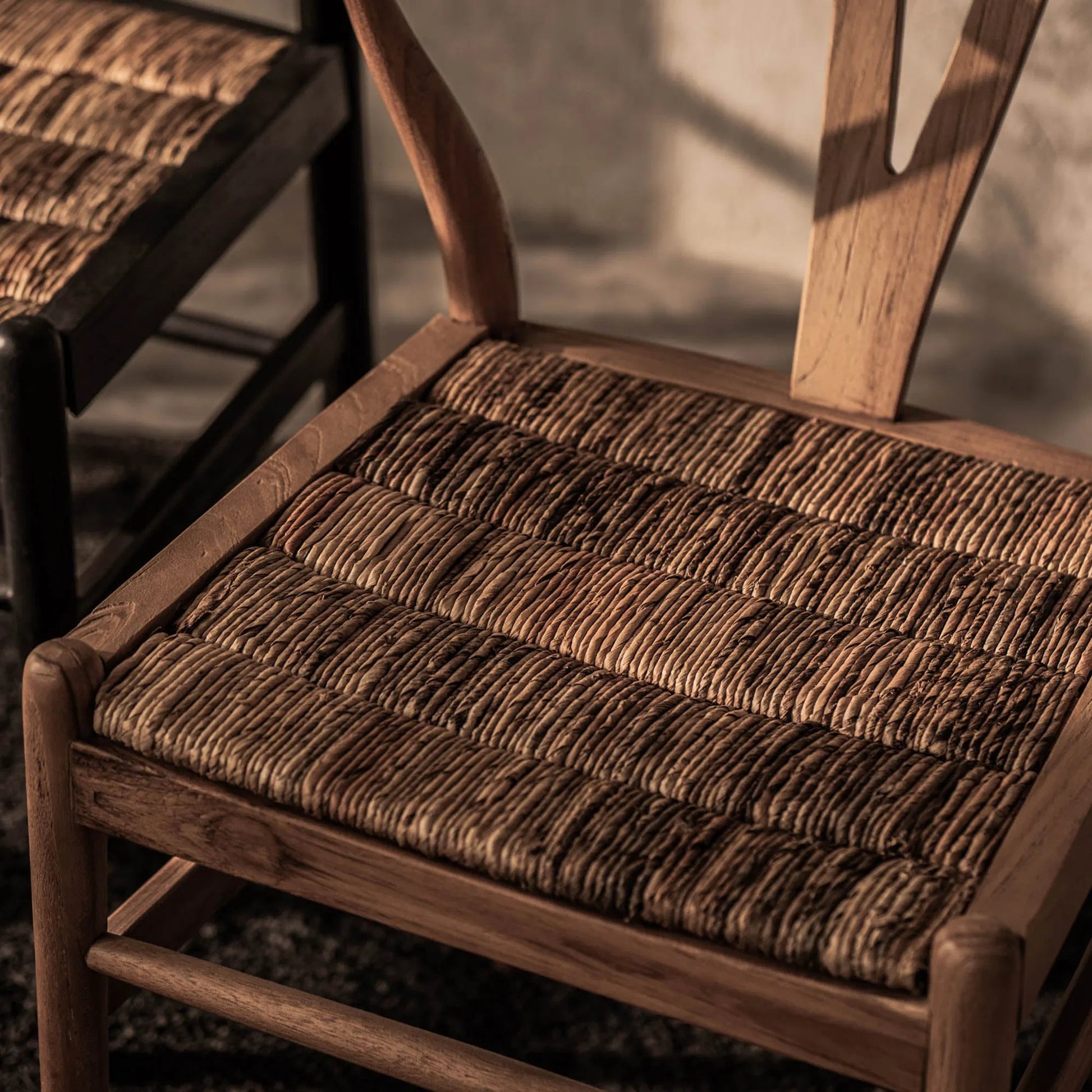 Caterpillar Chair by LH Imports. Made from reclaimed teak, abaca in a modern style.