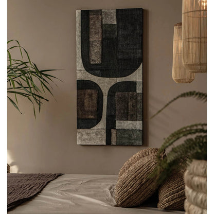D-Bodhi Artwork by LH Imports in brown. Made from reclaimed wood, rice bags, reused jute fabri in a unique style.