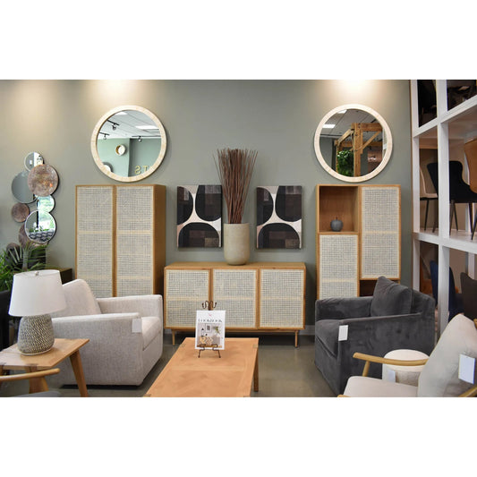 D-Bodhi Chava Rhythm Artwork by LH Imports in brown. Made from reclaimed wood, rice bags, reused jute fabric in a unique style.