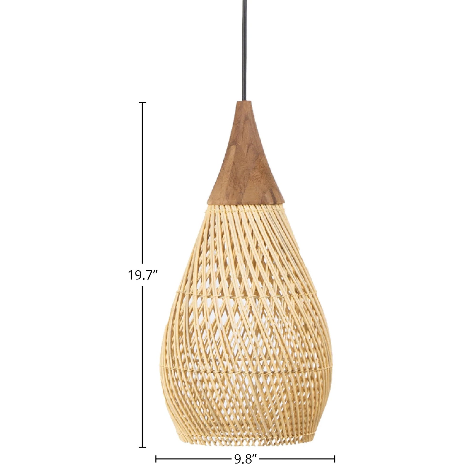 D-Bodhi Horn Pendant by LH Imports. Made from reclaimed teak wood, natural rattan, iron in a cottage & farmhouse style.