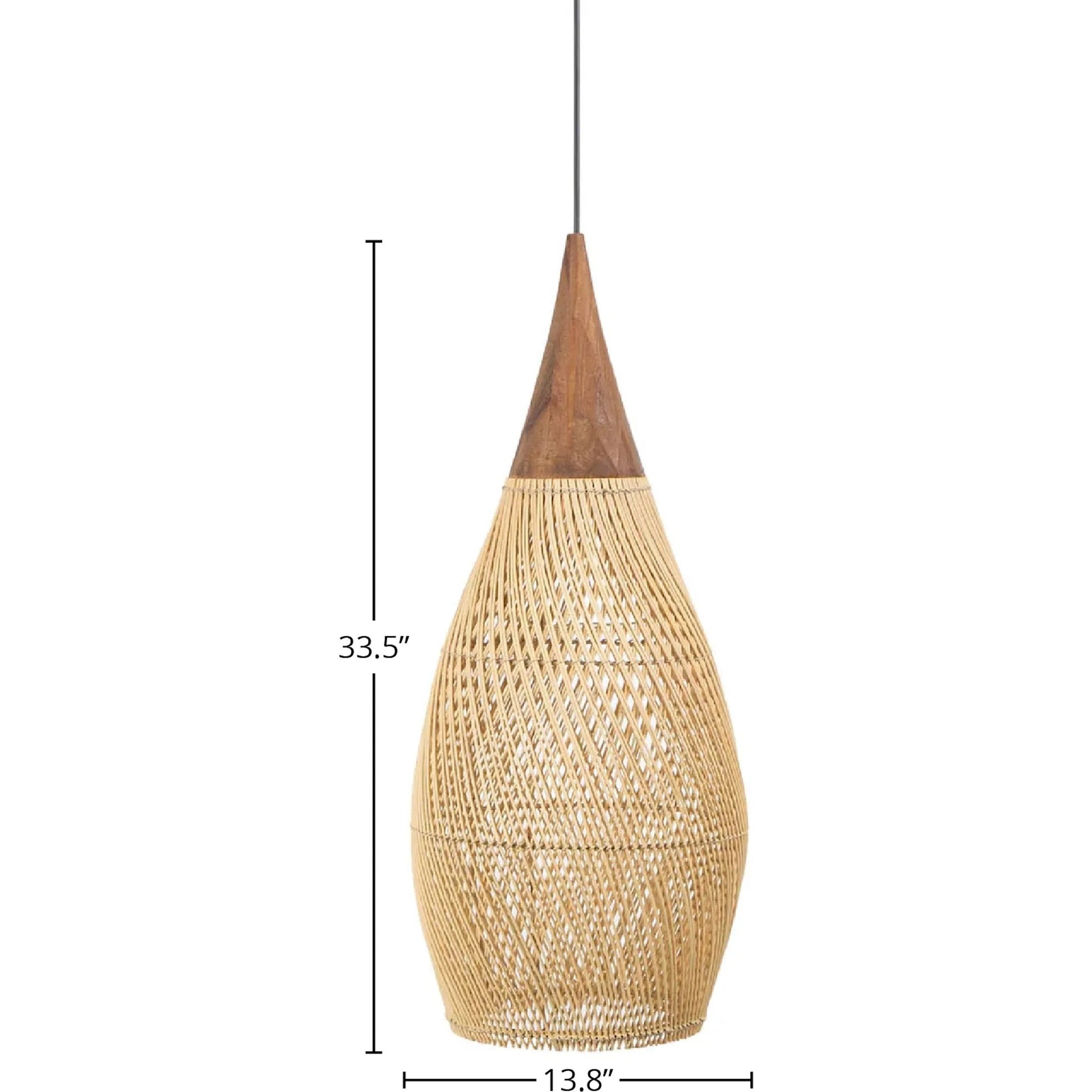 D-Bodhi Horn Pendant by LH Imports. Made from reclaimed teak wood, natural rattan, iron in a cottage & farmhouse style.