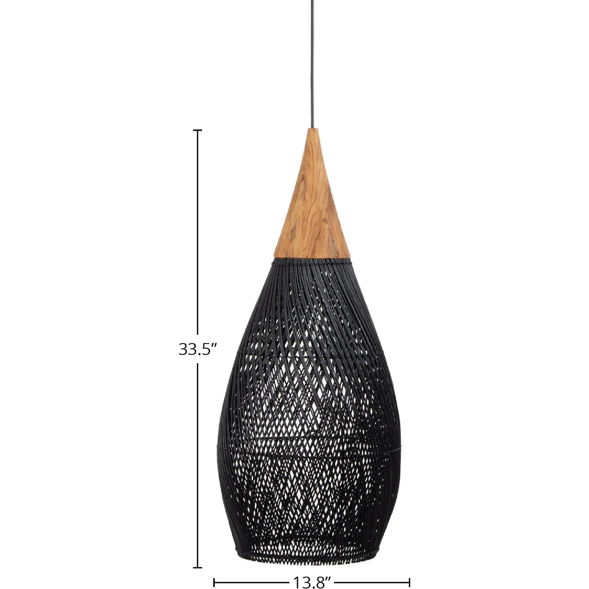 D-Bodhi Horn Pendant by LH Imports. Made from reclaimed teak wood, natural rattan, iron in a cottage & farmhouse style.