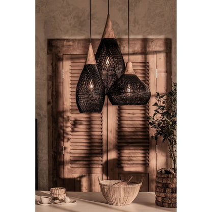 D-Bodhi Horn Pendant by LH Imports. Made from reclaimed teak wood, natural rattan, iron in a cottage & farmhouse style.