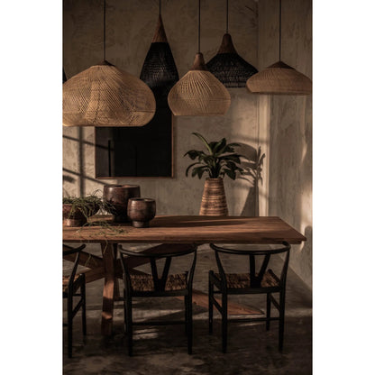 D-Bodhi Horn Pendant by LH Imports. Made from reclaimed teak wood, natural rattan, iron in a cottage & farmhouse style.