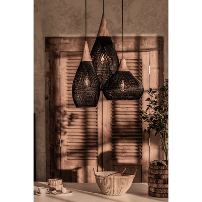D-Bodhi Horn Pendant by LH Imports. Made from reclaimed teak wood, natural rattan, iron in a cottage & farmhouse style.