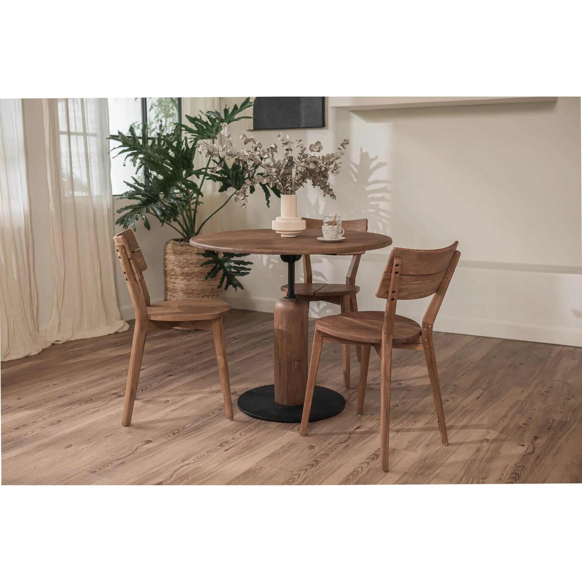 D-Bodhi Bullet Bistro Table by LH Imports in teak, black. Made from reclaimed teak, iron in a unique style.