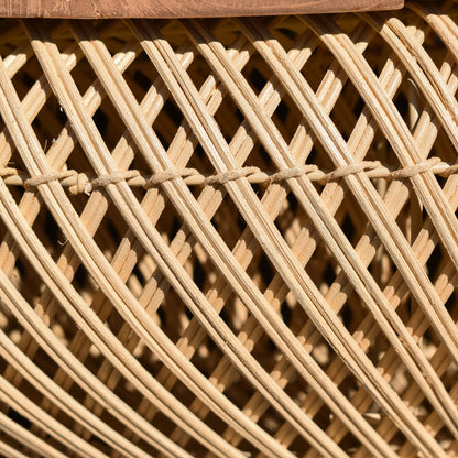 D-Bodhi Wave Side Table by LH Imports. Made from reclaimed teak, rattan, reclaimed iron in a cottage & farmhouse style.