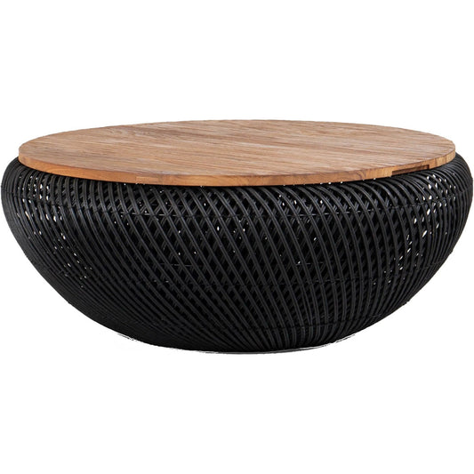 D-Bodhi Wave Coffee Table by LH Imports. Made from reclaimed teak wood, rattan, iron in a cottage & farmhouse style.