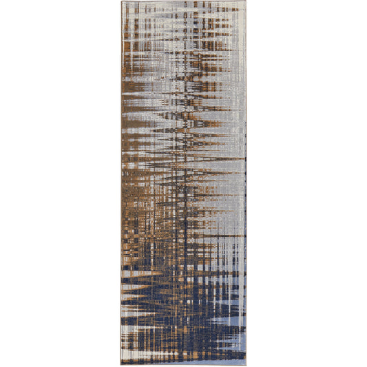 Clio Rug - 39K4F by Feizy in blue, orange, gray. Made from polypropylene, polyester in a unique style.