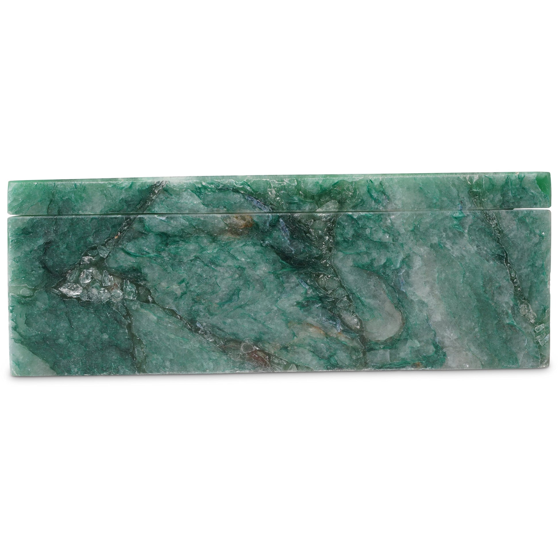 Green Aventurine Box by Currey and Company in natural. Made from green aventurine in a modern style.