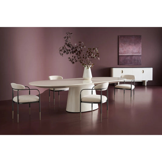 Paragon Sideboard by Caracole in blanc gloss, champagne gold. Made from unique in a modern style.