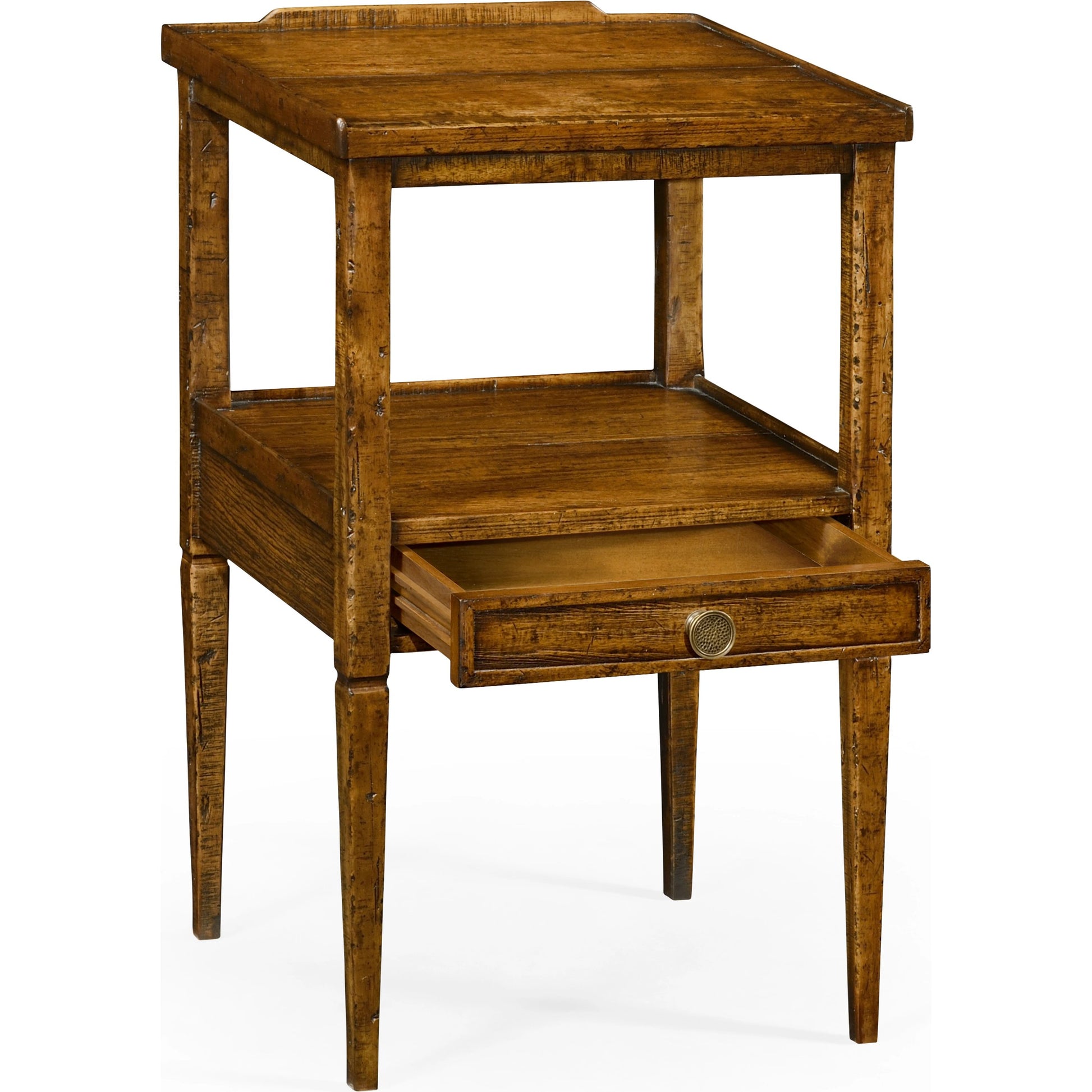 Casual Accents Country Walnut Square End Table by Jonathan Charles in brown and country farmhouse walnut. Made from acacia in a traditional style.