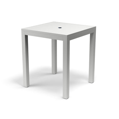 Naples Outdoor Pub Table by Sunset West in white. Made from aluminum in a modern style.