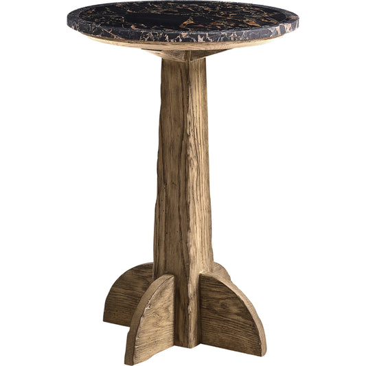 Echo Canyon Marble Side Table by Jonathan Charles in faded oak. Made from main oak in a unique style.