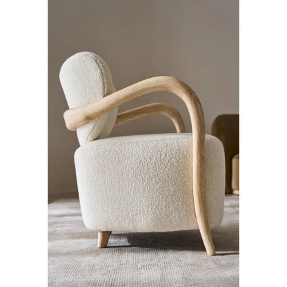 Ashanti Chair by Caracole in ivory and sun drenched oak. Made from unique in a transitional style.
