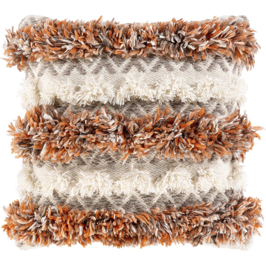 Dacia Pillow - 29423 by Surya in cream, wheat. Made from 75% wool, 25% polyester, 100% cotton in a eclectic & global style.