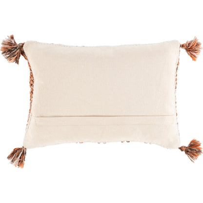 Dacia Pillow - 32433 by Surya in cream, burnt orange, light brown. Made from 75% wool, 25% polyester, 100% cotton in a eclectic & global style.