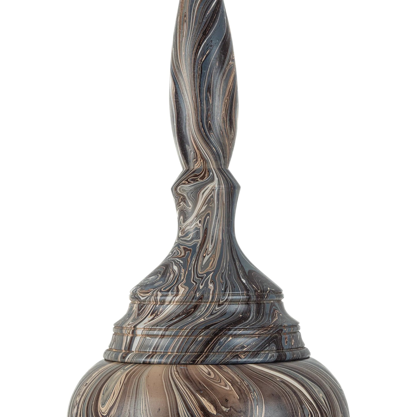 002 SI-2387161 | Additional Silo | Tall Turret Box by Currey and Company in marbleized brown. Made from wood in a unique style.