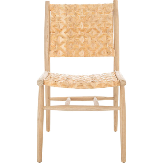 Adira Rattan Dining Chair by Safavieh in all natural. Made from sungkai wood in a modern style.