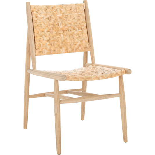 Adira Rattan Dining Chair by Safavieh in all natural. Made from sungkai wood in a modern style.
