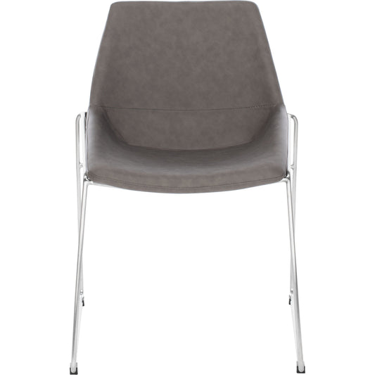 Alexis Midcentury Dining Chair by Safavieh. Made from plywood, pu leather, stainless steel in a modern style.