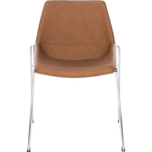 Alexis Midcentury Dining Chair by Safavieh. Made from plywood, pu leather, stainless steel in a modern style.