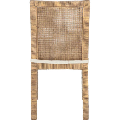 Rapides Cane Dining Chair with Cushion (Set of 2) by HedgeApple Essentials in honey brown wash. Made from mango wood, rattan, cotton foam in a unique style.