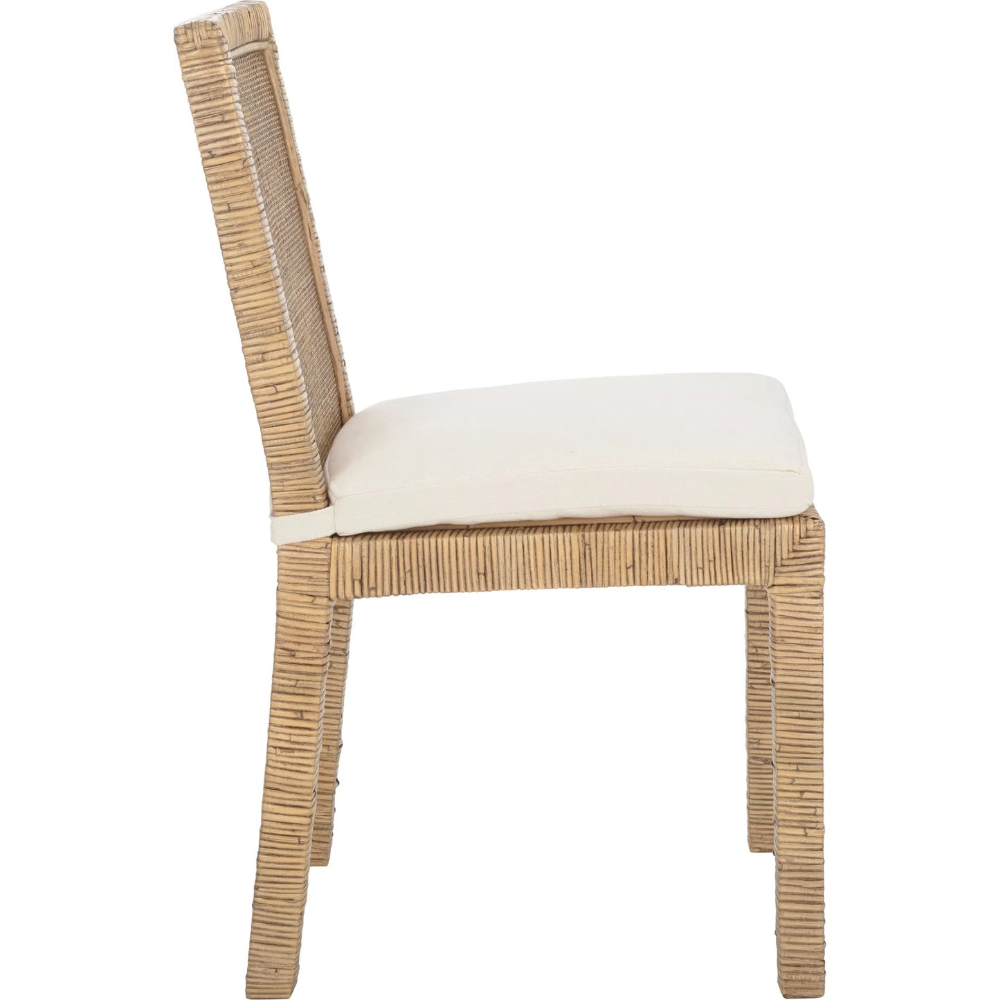 002 SI-2629847 | Additional Silo | Rapides Cane Dining Chair with Cushion (Set of 2) by HedgeApple Essentials in honey brown wash. Made from mango wood, rattan, cotton foam in a unique style.