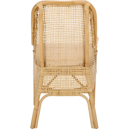 Ward Dining Chair with Cushion by HedgeApple Essentials. Made from rattan, 60% cotton, 40% polyester in a unique style.