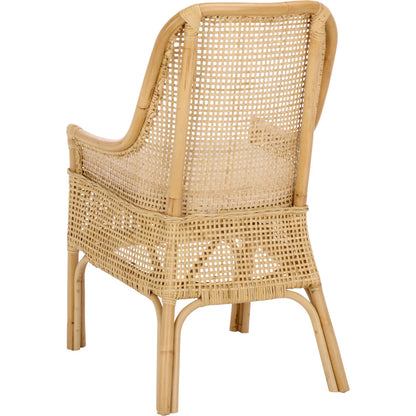 Ward Dining Chair with Cushion by HedgeApple Essentials. Made from rattan, 60% cotton, 40% polyester in a unique style.