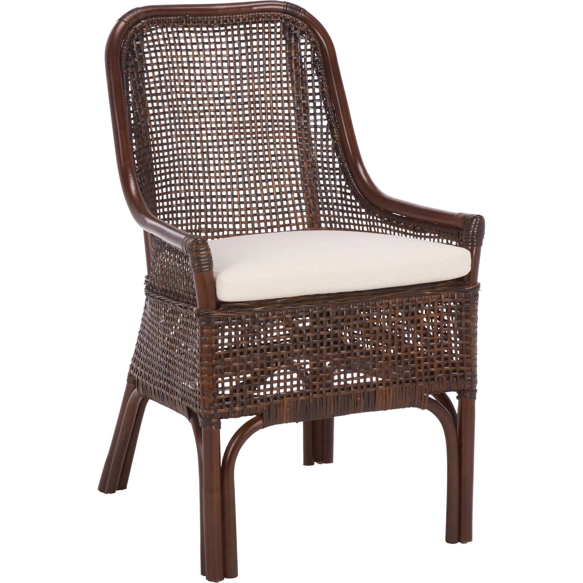 Ward Dining Chair with Cushion by HedgeApple Essentials. Made from rattan, 60% cotton, 40% polyester in a unique style.