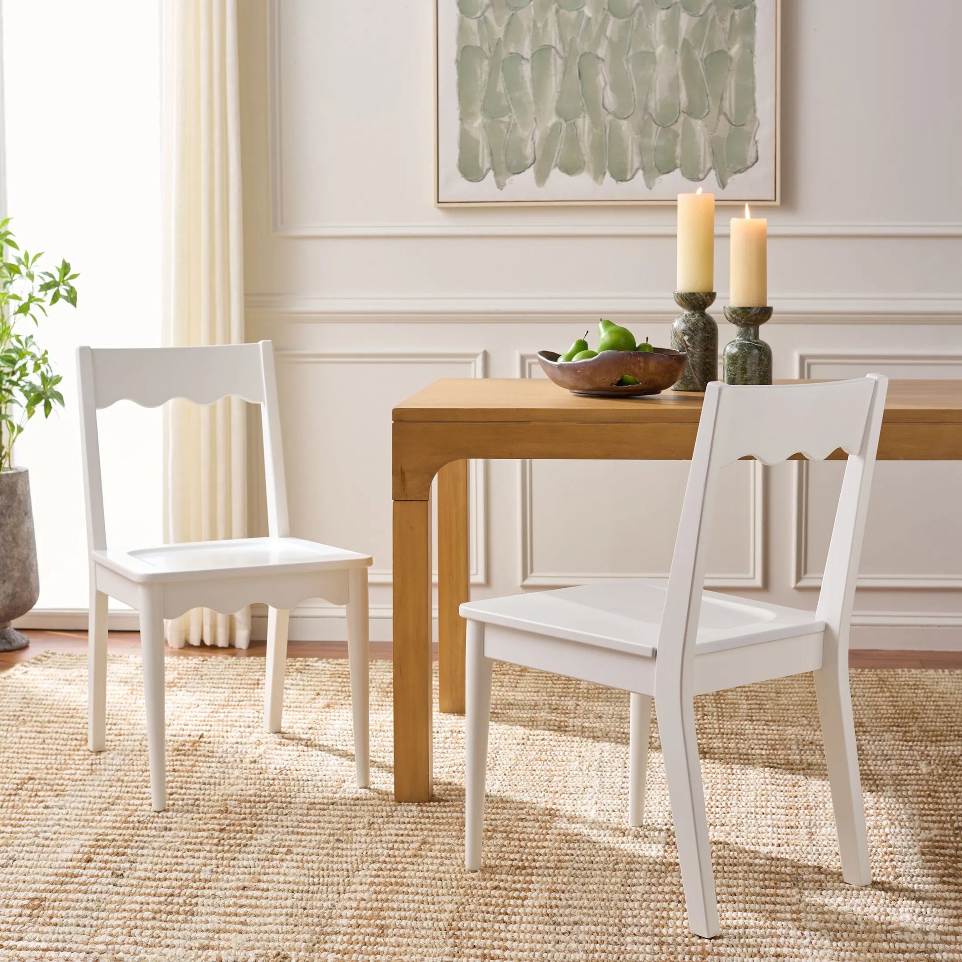 Newark Scallop Dining Chairs (Set of 2) by HedgeApple Essentials. Made from rubberwood in a unique style.