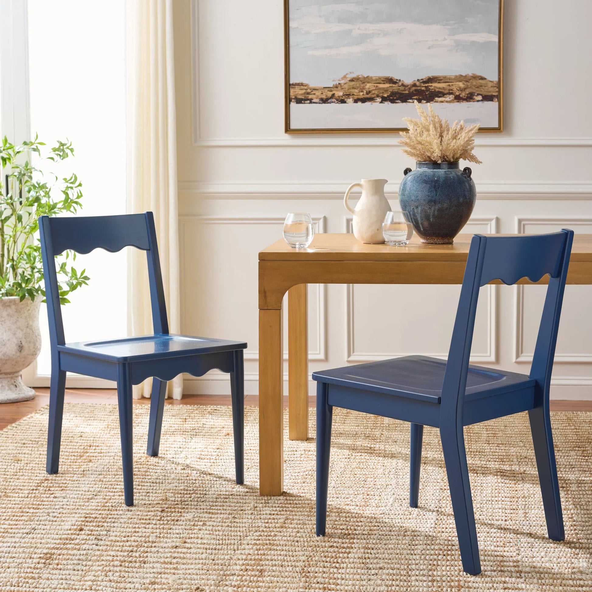 Newark Scallop Dining Chairs (Set of 2) by HedgeApple Essentials. Made from rubberwood in a unique style.
