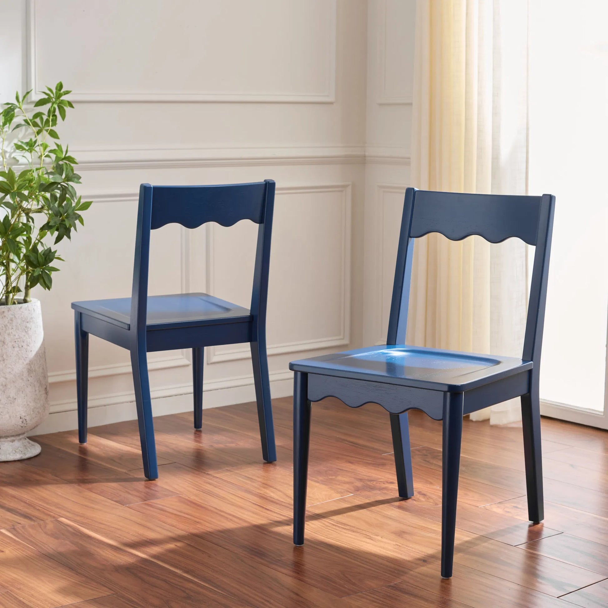 Newark Scallop Dining Chairs (Set of 2) by HedgeApple Essentials. Made from rubberwood in a unique style.