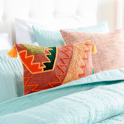 Declan Pillow - 25376 by Surya in burgundy, olive. Made from 100% cotton in a eclectic & global style.