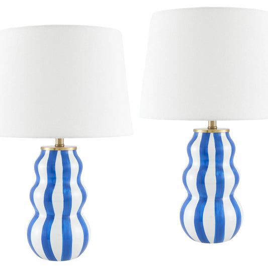 Dicomano Accent Table Lamp (Set of 2) by Livabliss in glazed. Made from ceramic, linen, polyester in a unique style.