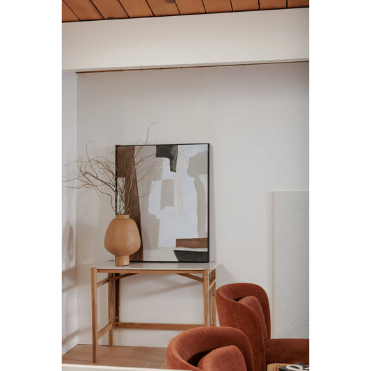 Oma Decorative Vessel by Moe's Home Collection in beige. Made from ecomix in a modern style.