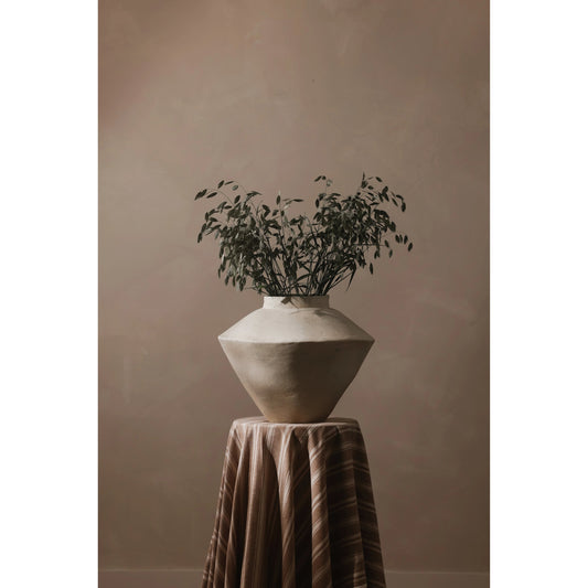 Raja Decorative Vessel by Moe's Home Collection in beige. Made from ecomix in a modern style.
