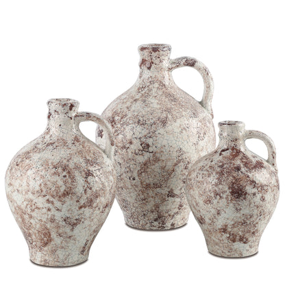Marne Demijohn Set by Currey and Company in brown, off white. Made from terracotta in a modern style.