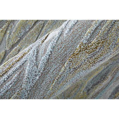Kawai Rug - KAW8982F by Feizy in blue, green, gray. Made from wool, viscose in a unique style.
