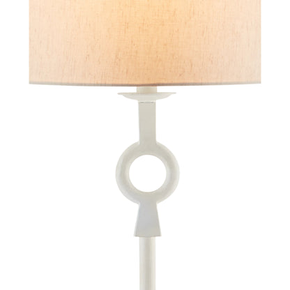 Germaine Table Lamp by Currey and Company in antique brass. Made from aluminum in a transitional style.