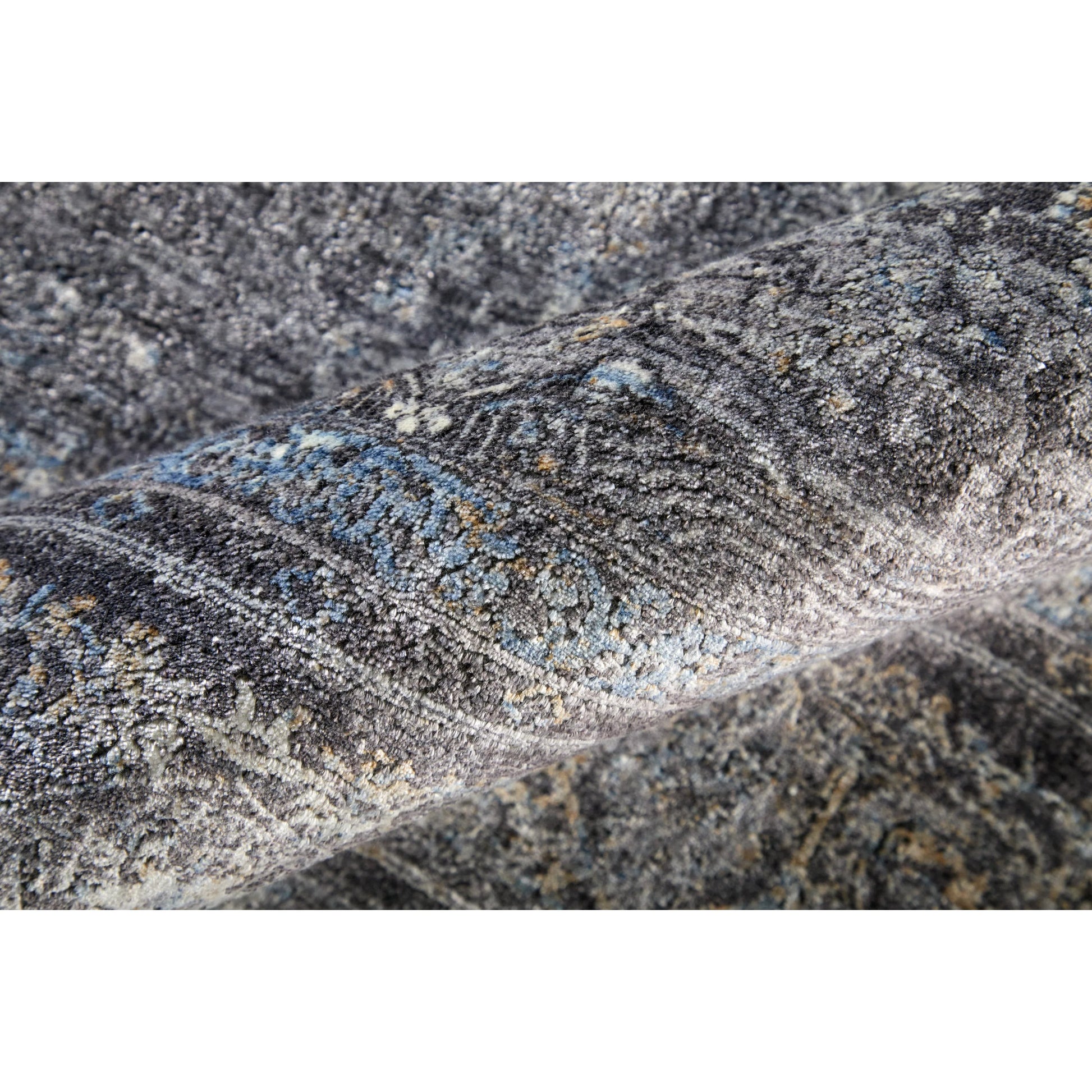Sarrant Transitional Rug - 3967F by Feizy in gray, silver, ivory. Made from viscose, polyester in a unique style.