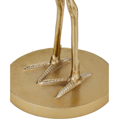 Crane Accent Table by Currey and Company. Made from cast aluminum, glass in a modern style.