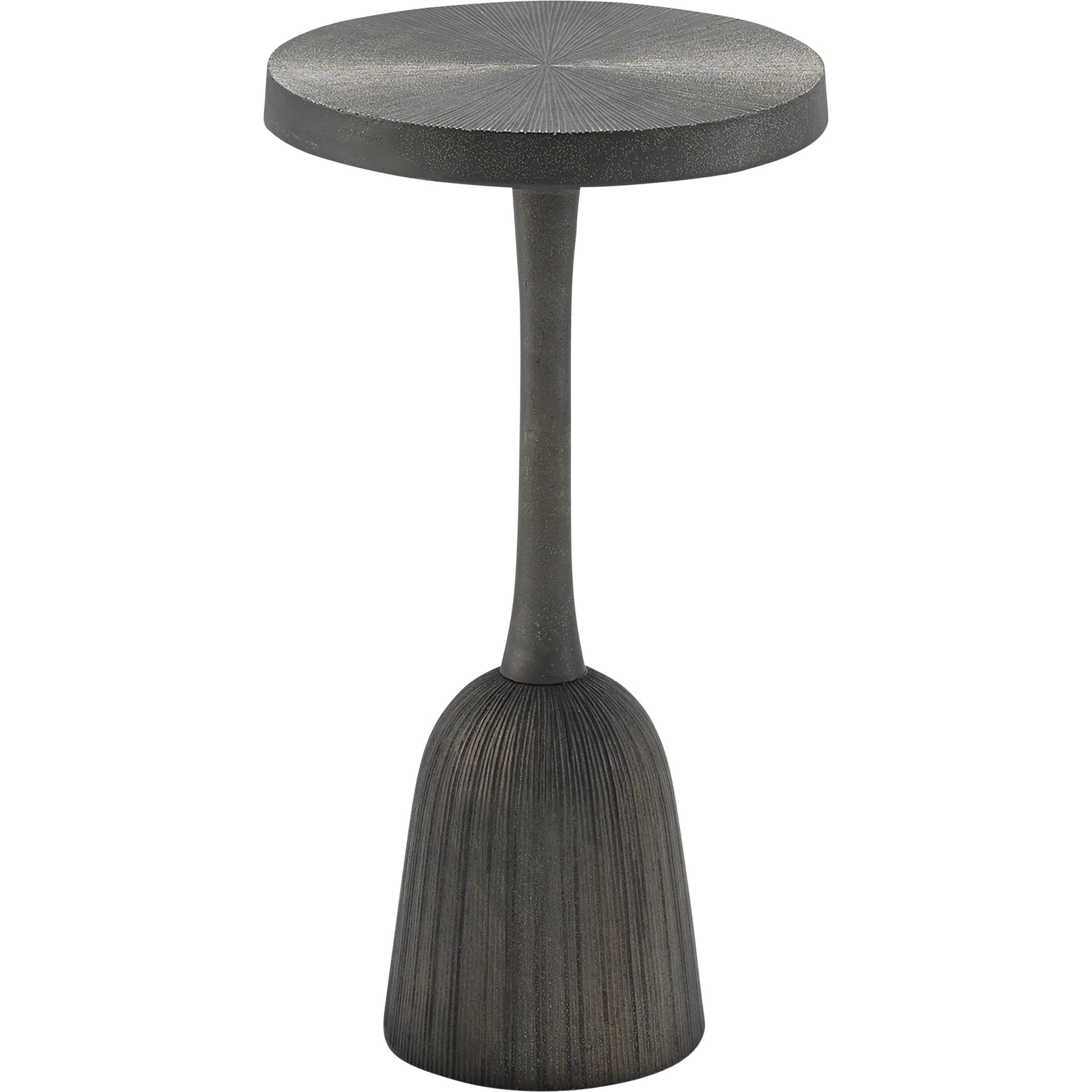 Tulee Accent Table by Currey and Company in antique black. Made from cast aluminum in a eclectic & global style.