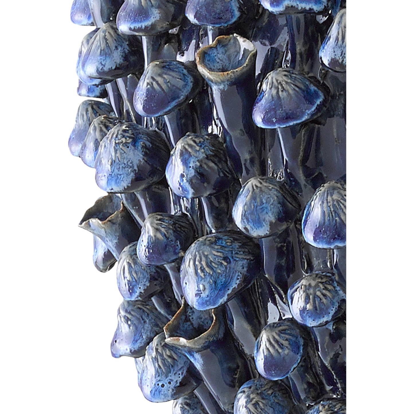 009 SR-823679 | Closeup | Manitapi Blue Vase by Currey and Company in blue. Made from ceramic in a coastal style.